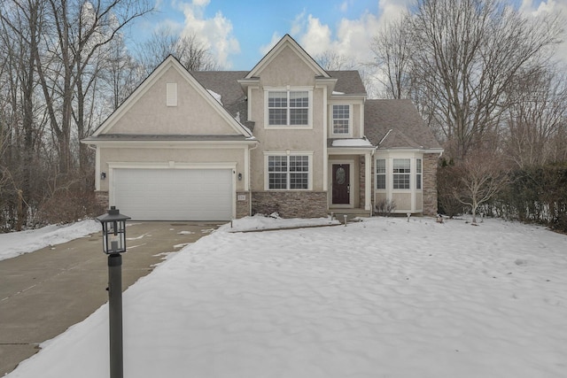 view of front facade with a garage