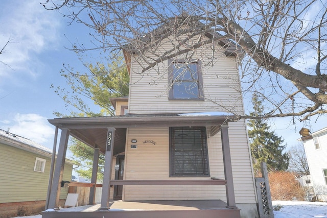 view of front of property with covered porch