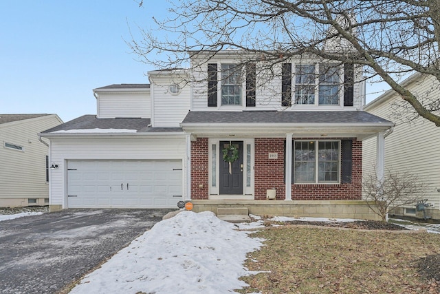 view of front of house with a garage