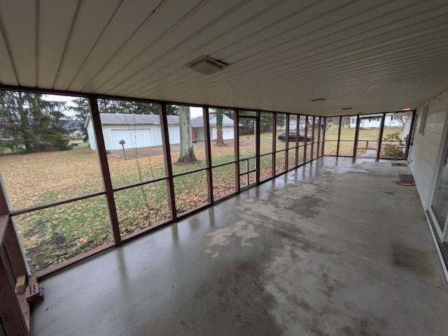 view of unfurnished sunroom