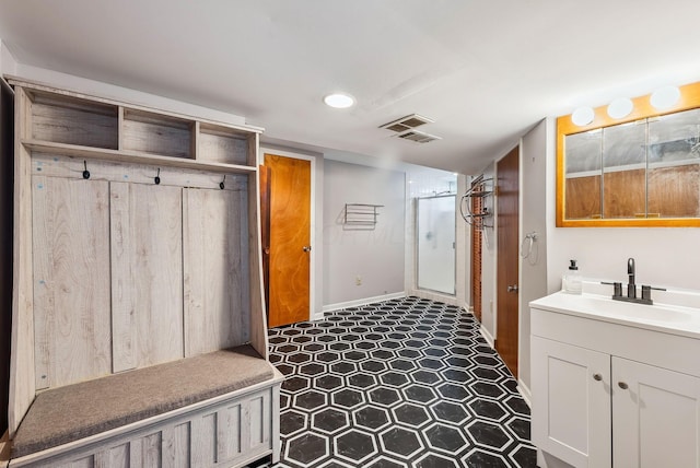 mudroom with sink