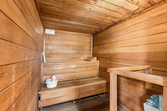 view of sauna