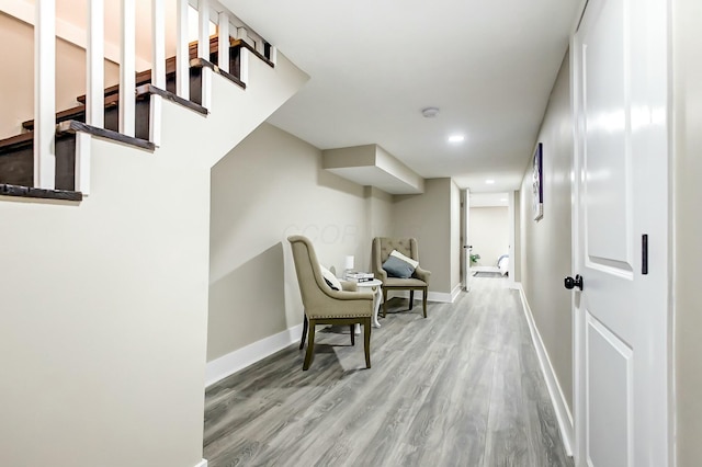 hallway featuring light hardwood / wood-style floors