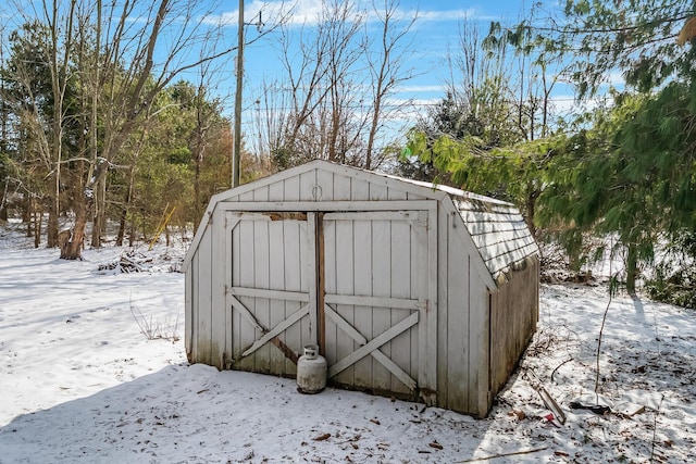 view of snow covered structure