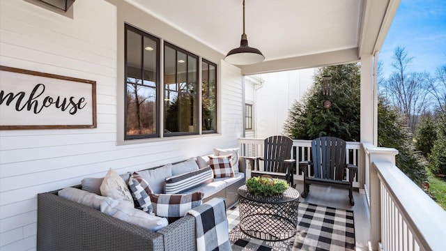 exterior space with an outdoor hangout area