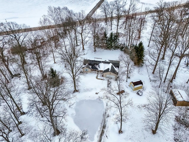 view of snowy aerial view