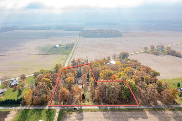 aerial view featuring a rural view