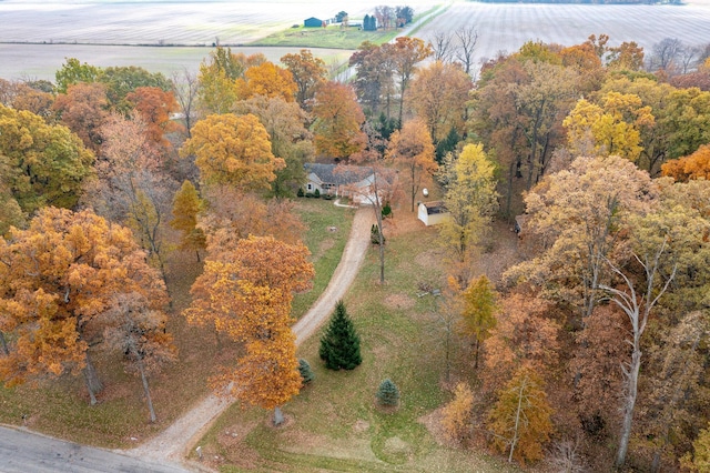 drone / aerial view featuring a rural view