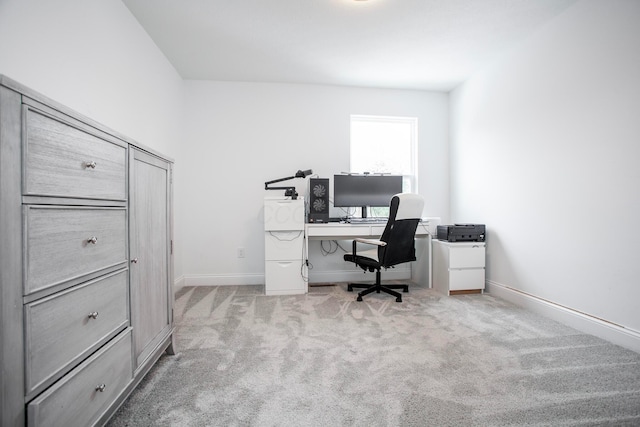 office with light colored carpet