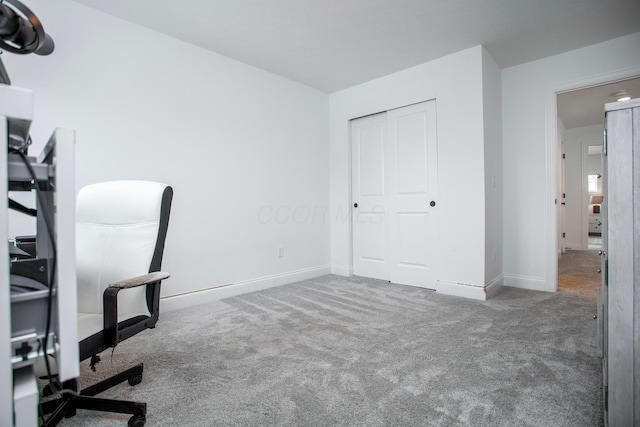 view of carpeted office space