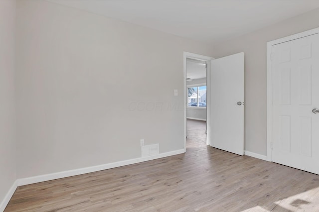 interior space with light hardwood / wood-style floors