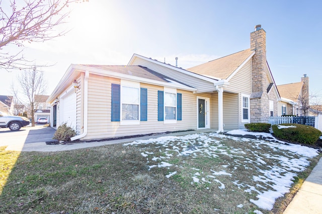 view of front of house with a garage