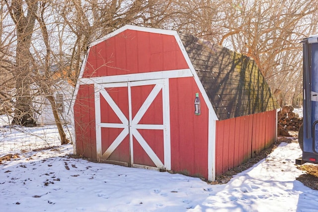 view of snow covered structure