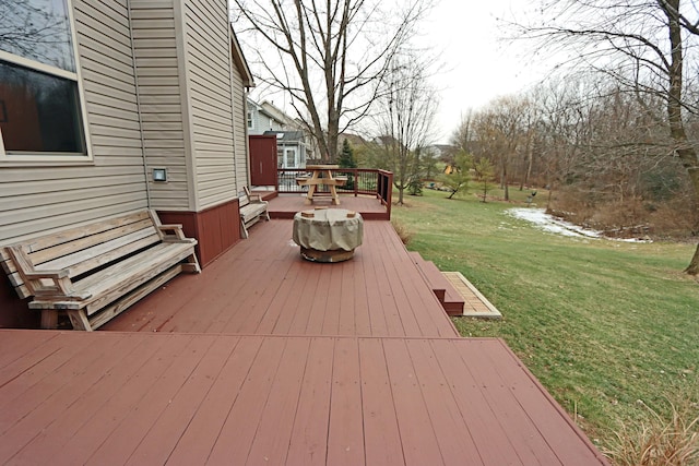 deck with a lawn