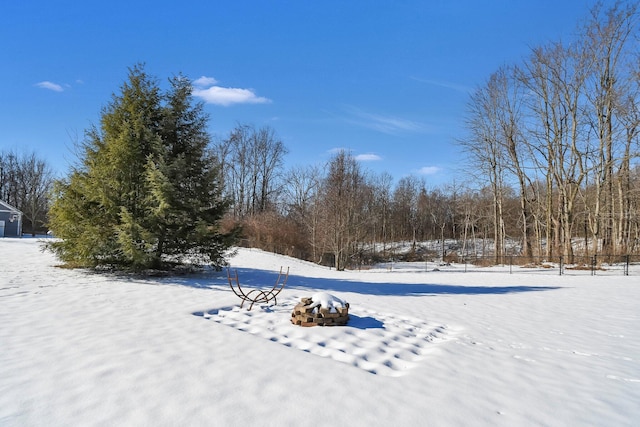 view of snowy yard