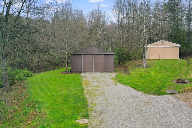 view of outdoor structure featuring a yard