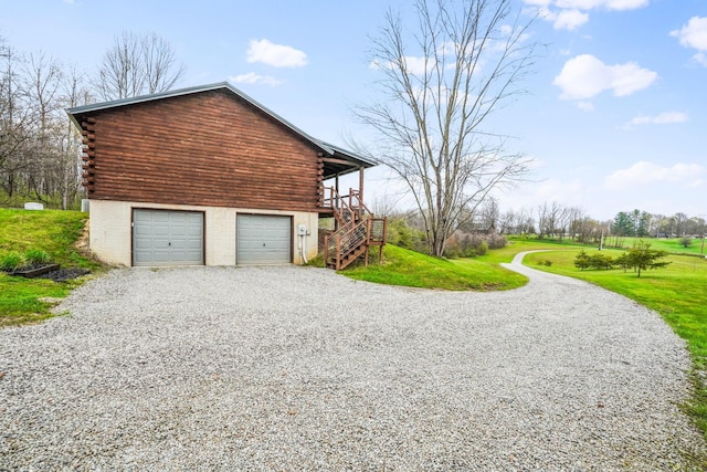 view of home's exterior with a lawn