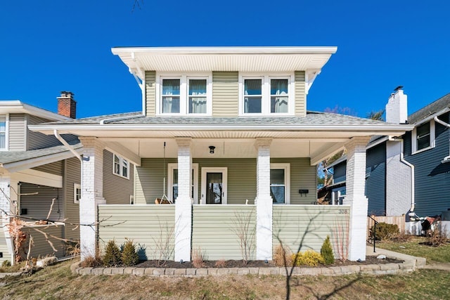 view of front of home with covered porch