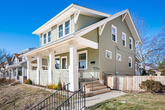 view of front of home with a porch