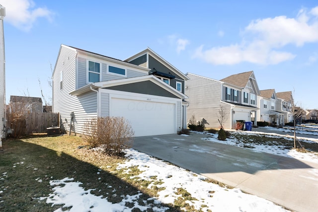 view of front facade with a garage