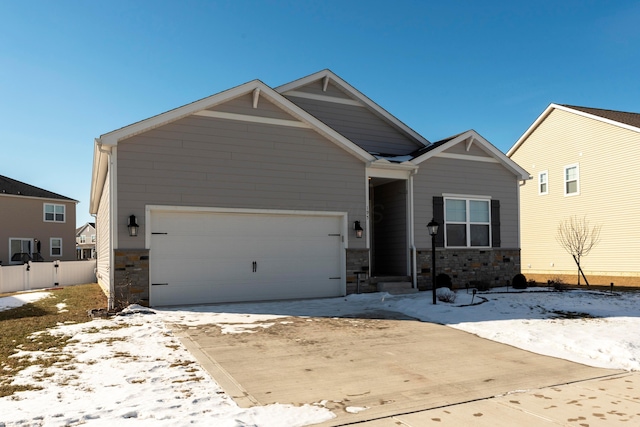 craftsman house with a garage