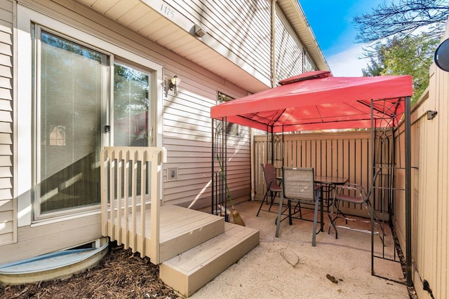 view of patio / terrace with a gazebo