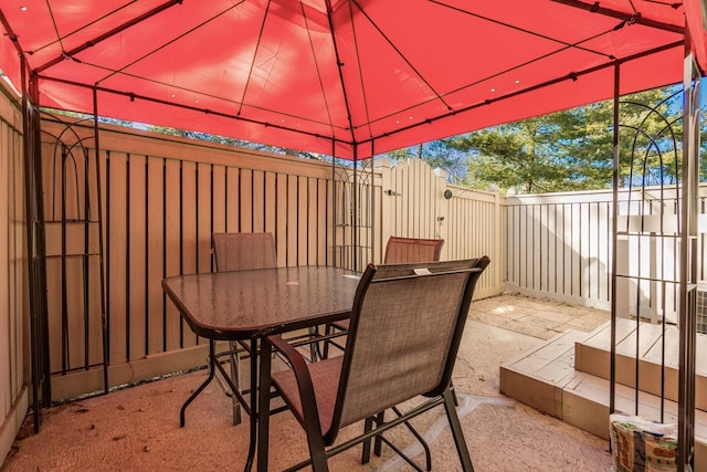 view of patio with a gazebo