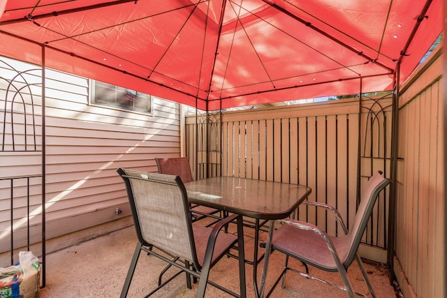 view of patio / terrace with a gazebo