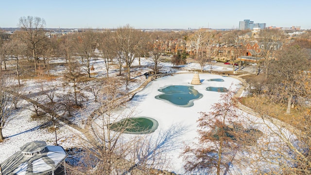 view of snowy aerial view