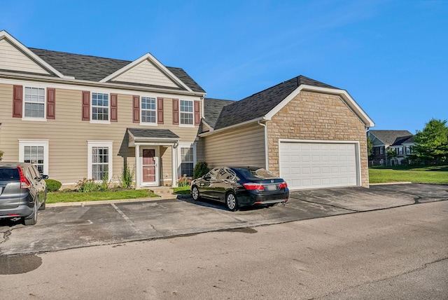 view of front of house with a garage