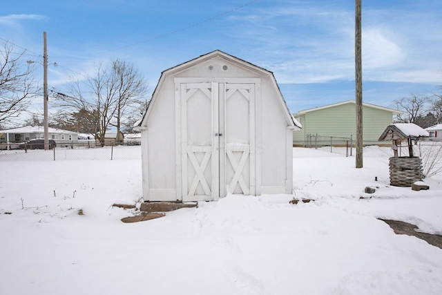 view of snow covered structure