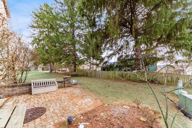 view of yard with a patio area