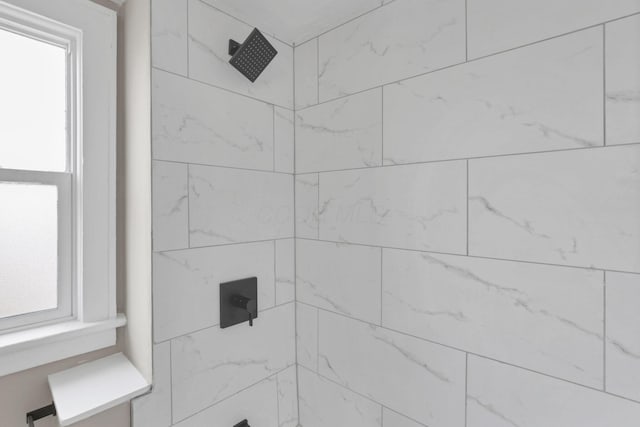 interior details with tiled shower