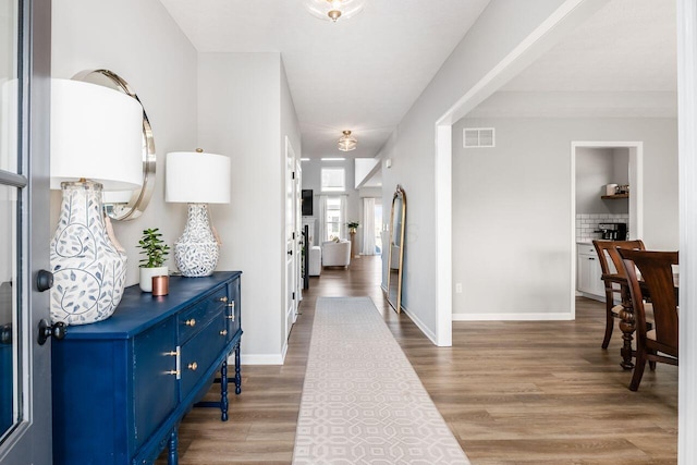 entrance foyer featuring hardwood / wood-style flooring