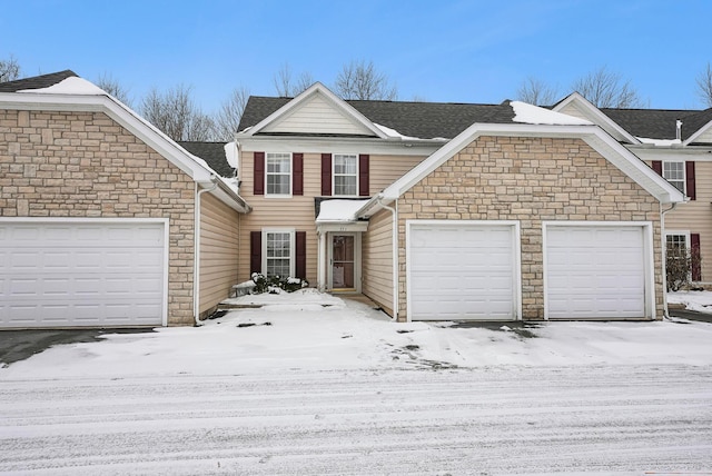 view of front property with a garage