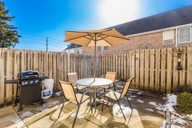 view of patio / terrace featuring area for grilling