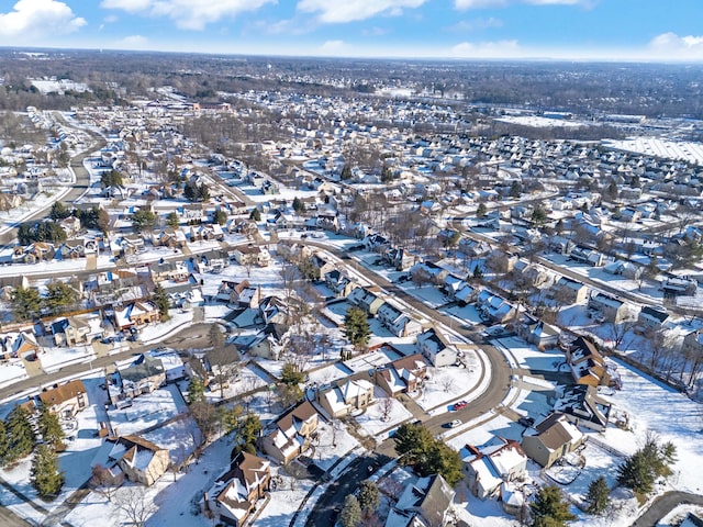 view of snowy aerial view