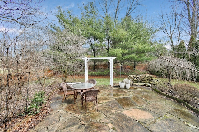 view of patio / terrace with a pergola