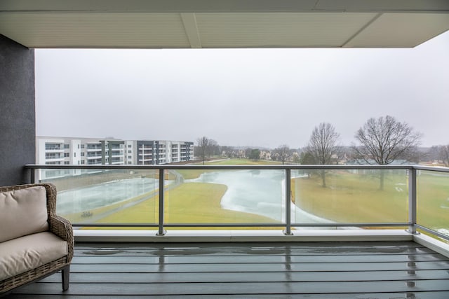 balcony with a water view