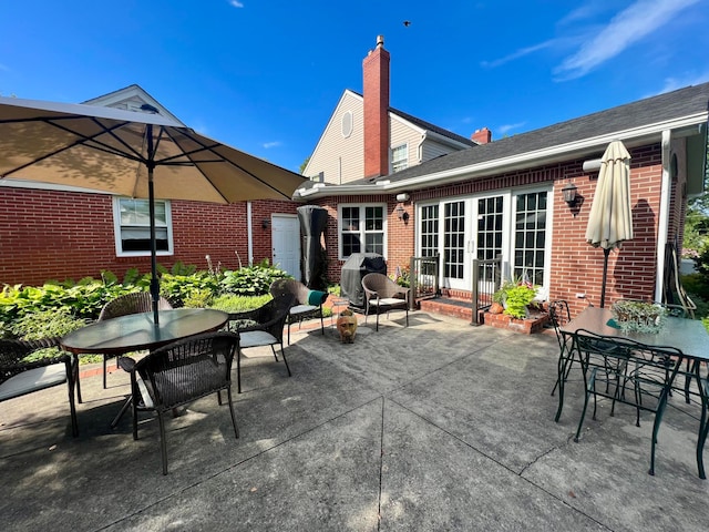 view of patio featuring french doors