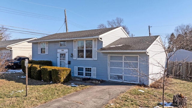 bi-level home with a garage