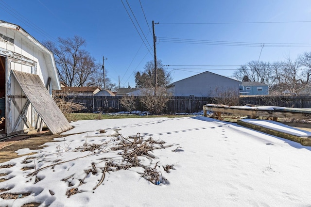 view of snowy yard