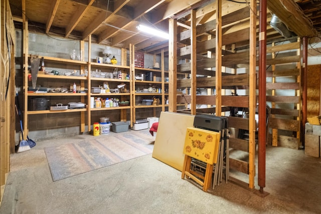 view of storage area