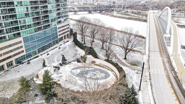 view of snowy aerial view