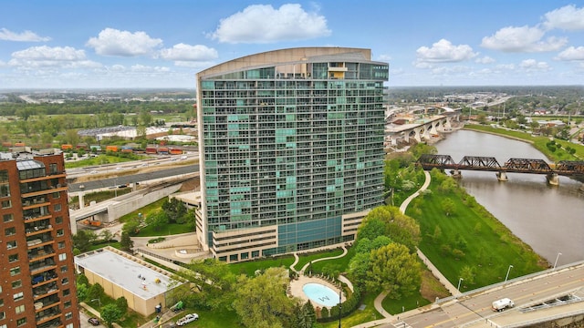 1 Miranova Pl Unit 2120, Columbus, OH 43215 - view of building exterior with a water view and a view of city
