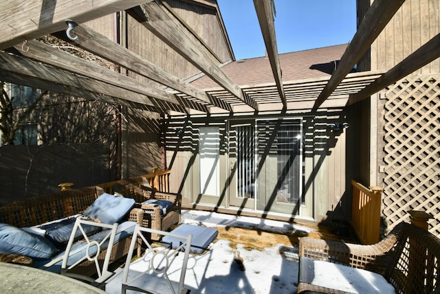 view of patio with a pergola