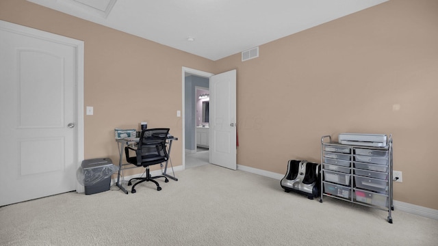 view of carpeted office