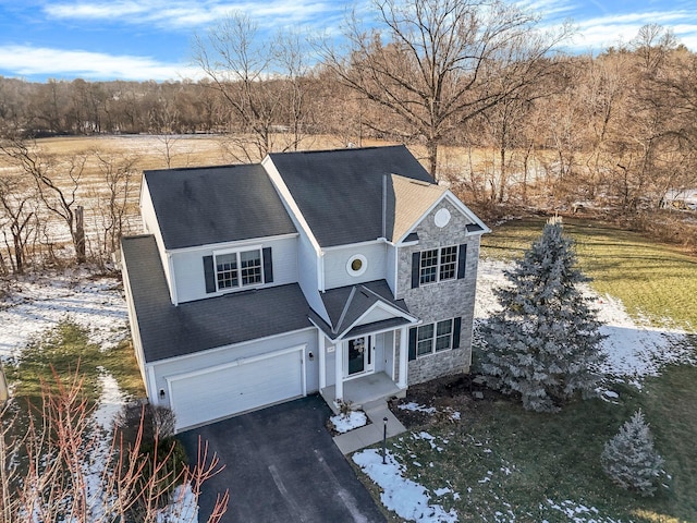 view of front of home with a garage