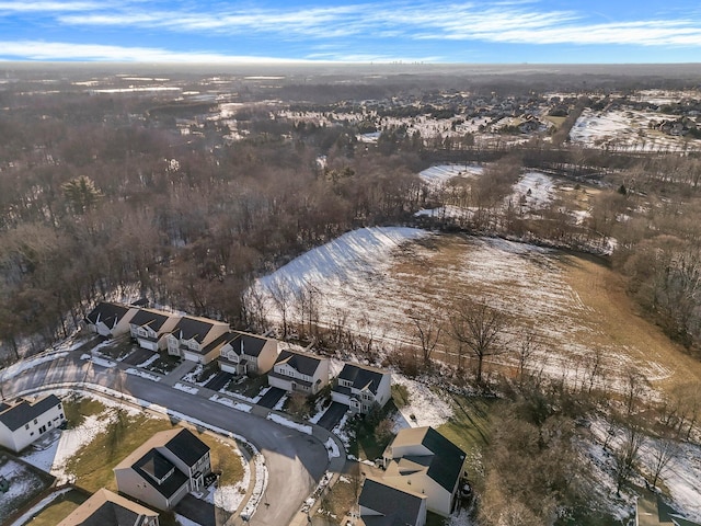 view of snowy aerial view