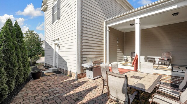 view of patio featuring grilling area